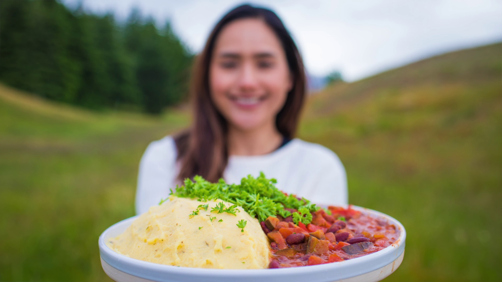 African Curry Kidney Beans with Polenta